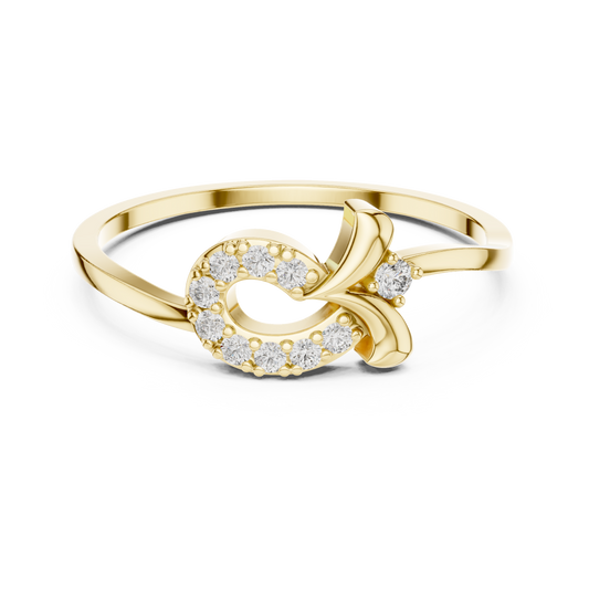 Round Lab Grown Diamond Asymmetrical Loop Ring
