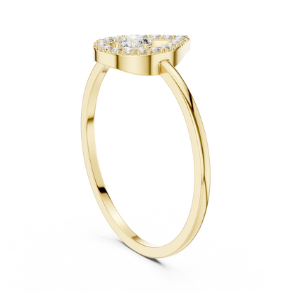 Round Lab Grown Diamond Teardrop Halo Floating Ring