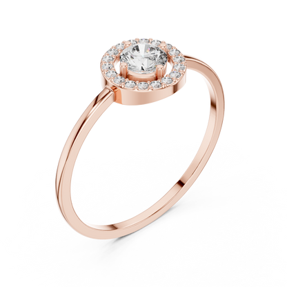 Round Lab Grown Diamond Orbit Halo Ring