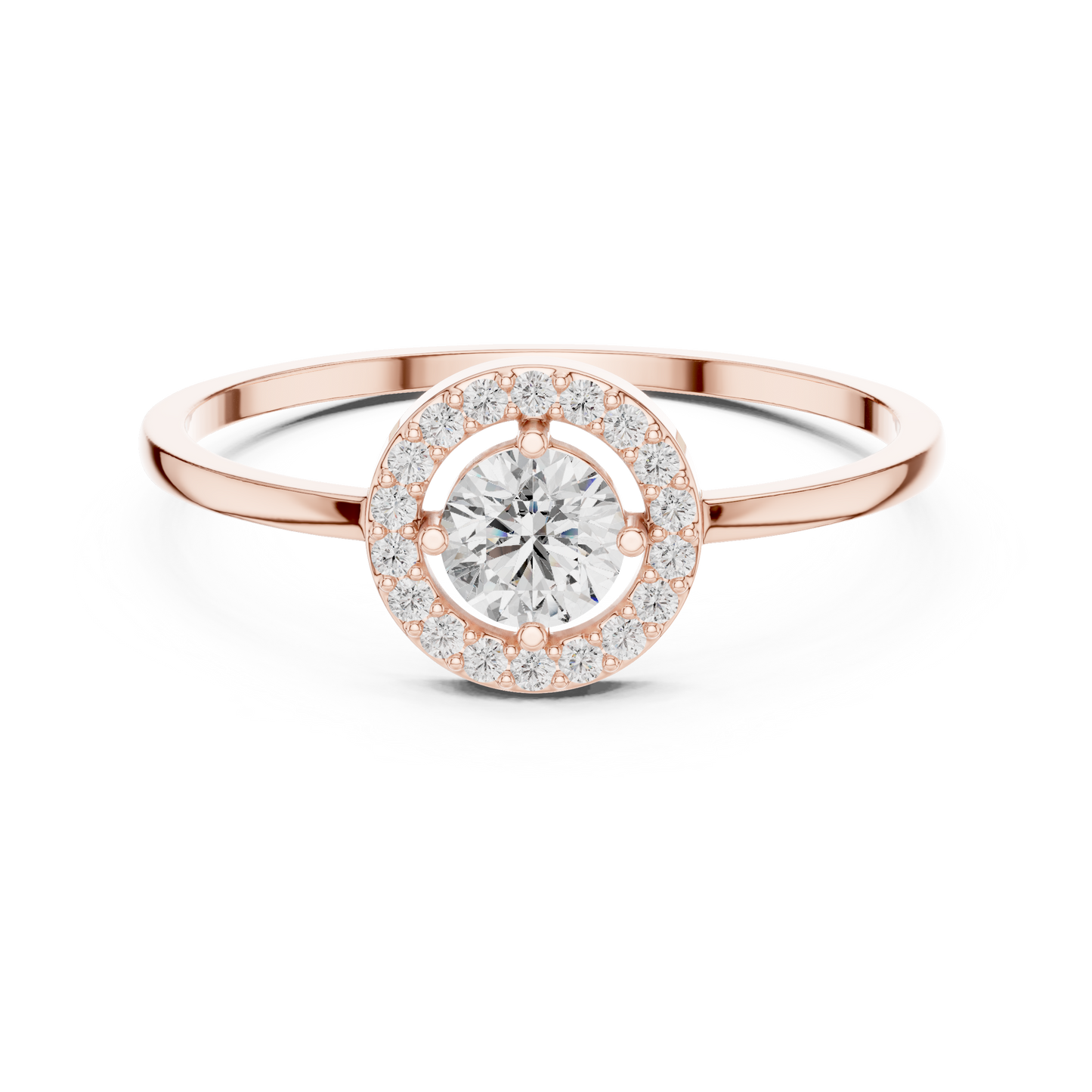 Round Lab Grown Diamond Orbit Halo Ring