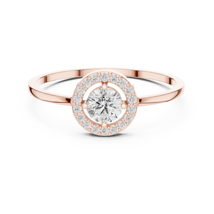 Round Lab Grown Diamond Orbit Halo Ring