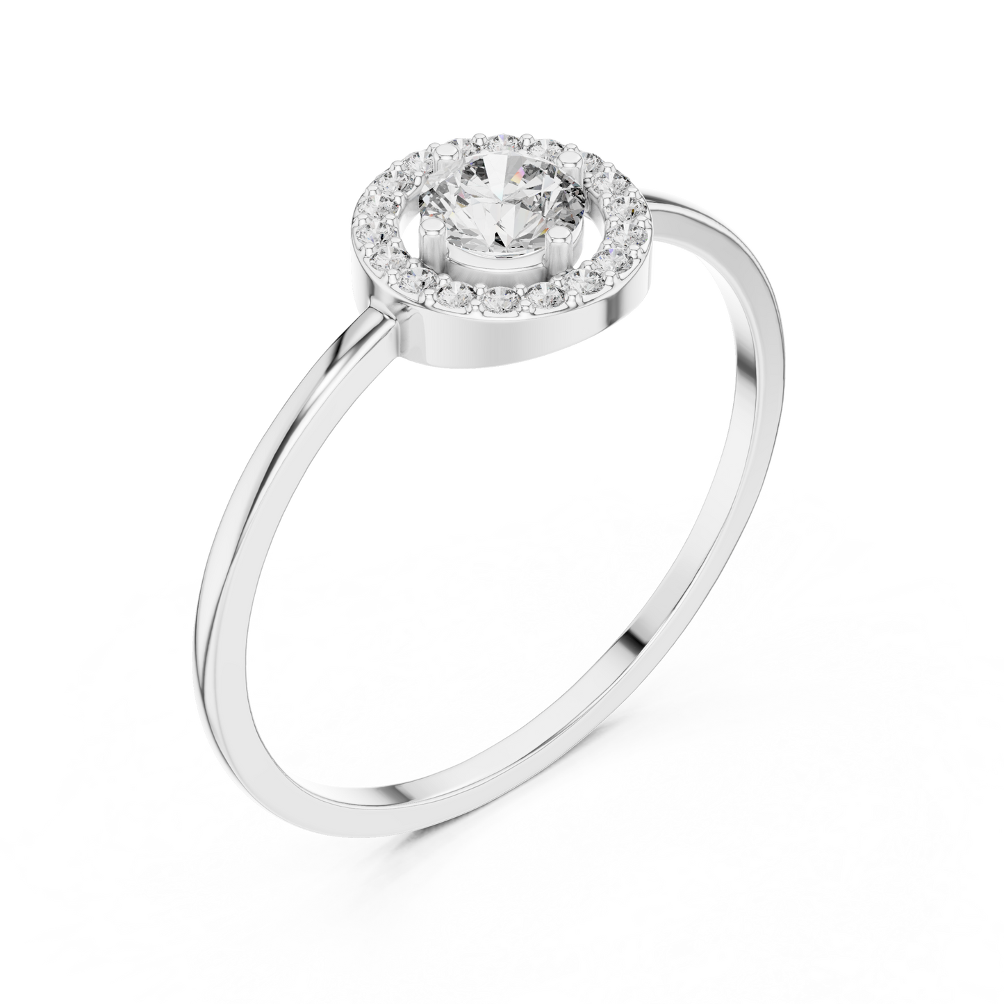 Round Lab Grown Diamond Orbit Halo Ring