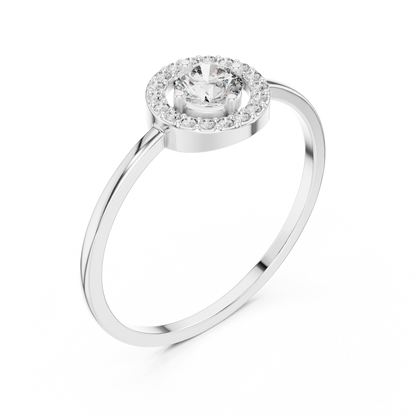 Round Lab Grown Diamond Orbit Halo Ring