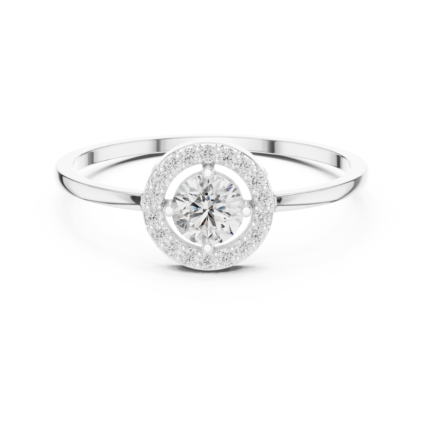Round Lab Grown Diamond Orbit Halo Ring