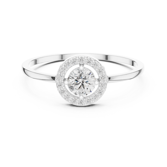 Round Lab Grown Diamond Orbit Halo Ring