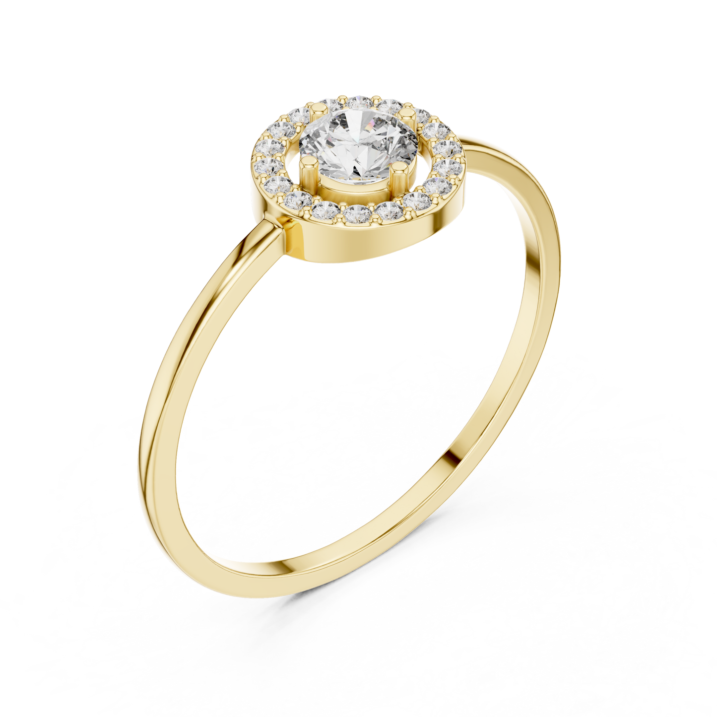 Round Lab Grown Diamond Orbit Halo Ring