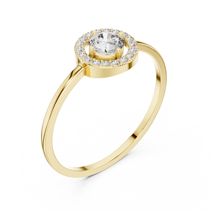 Round Lab Grown Diamond Orbit Halo Ring