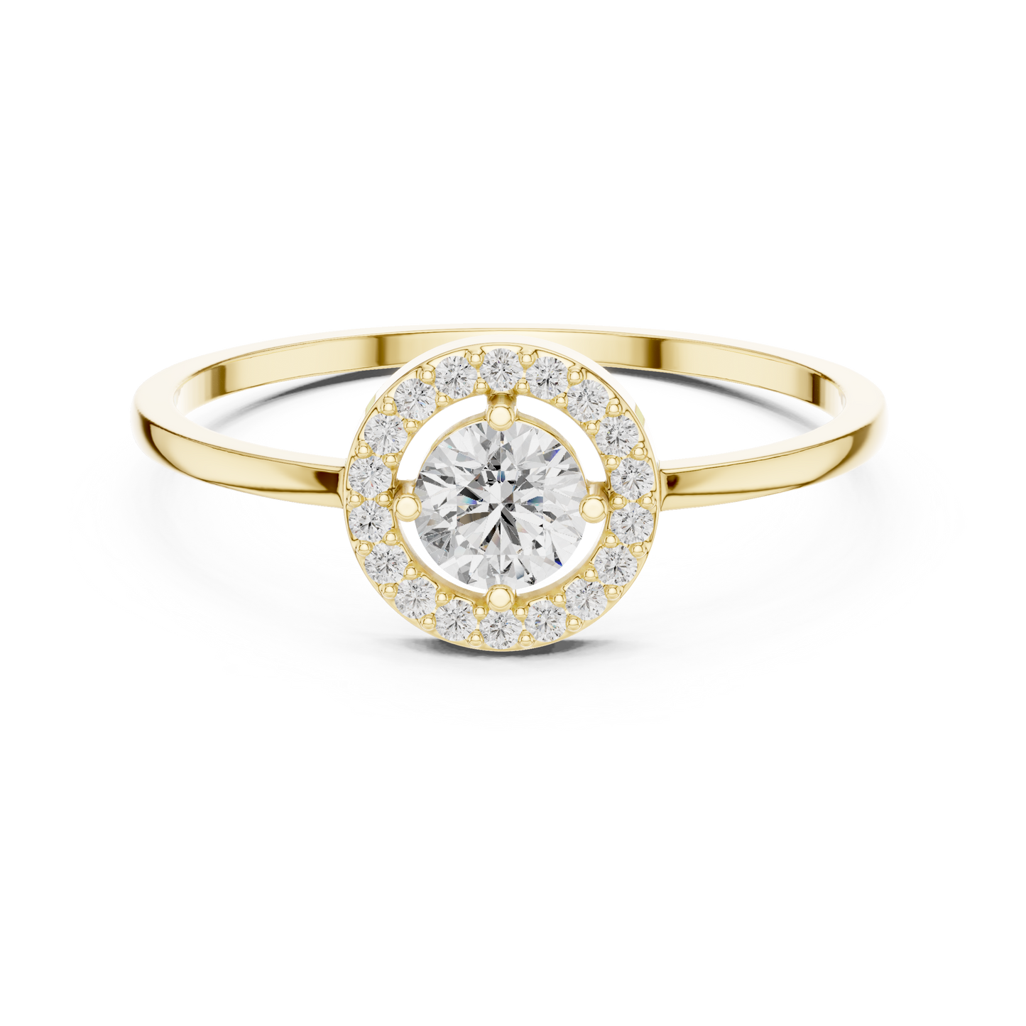 Round Lab Grown Diamond Orbit Halo Ring