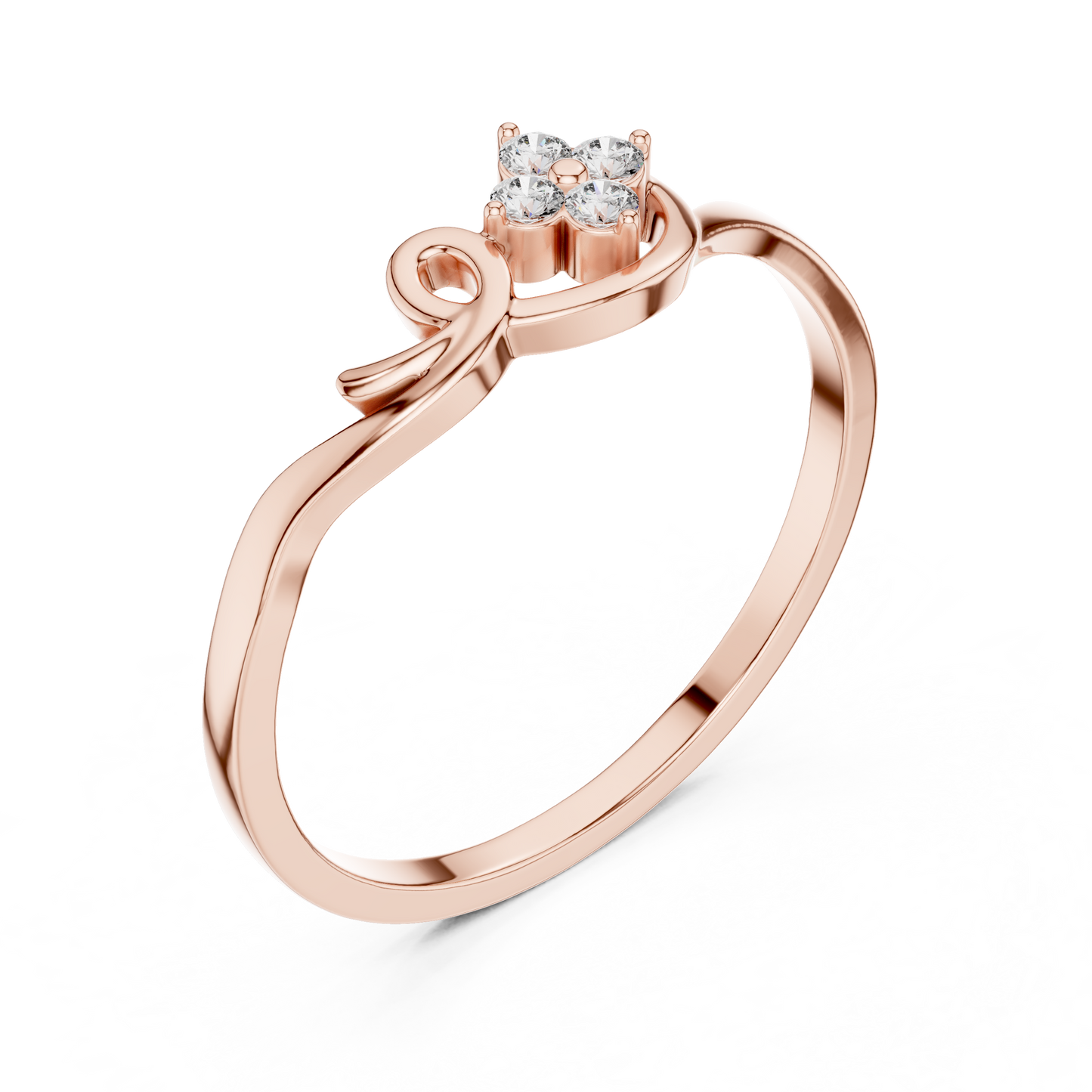 Floral Cluster Round Lab Grown Diamond Ring