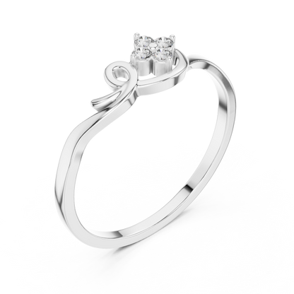 Floral Cluster Round Lab Grown Diamond Ring