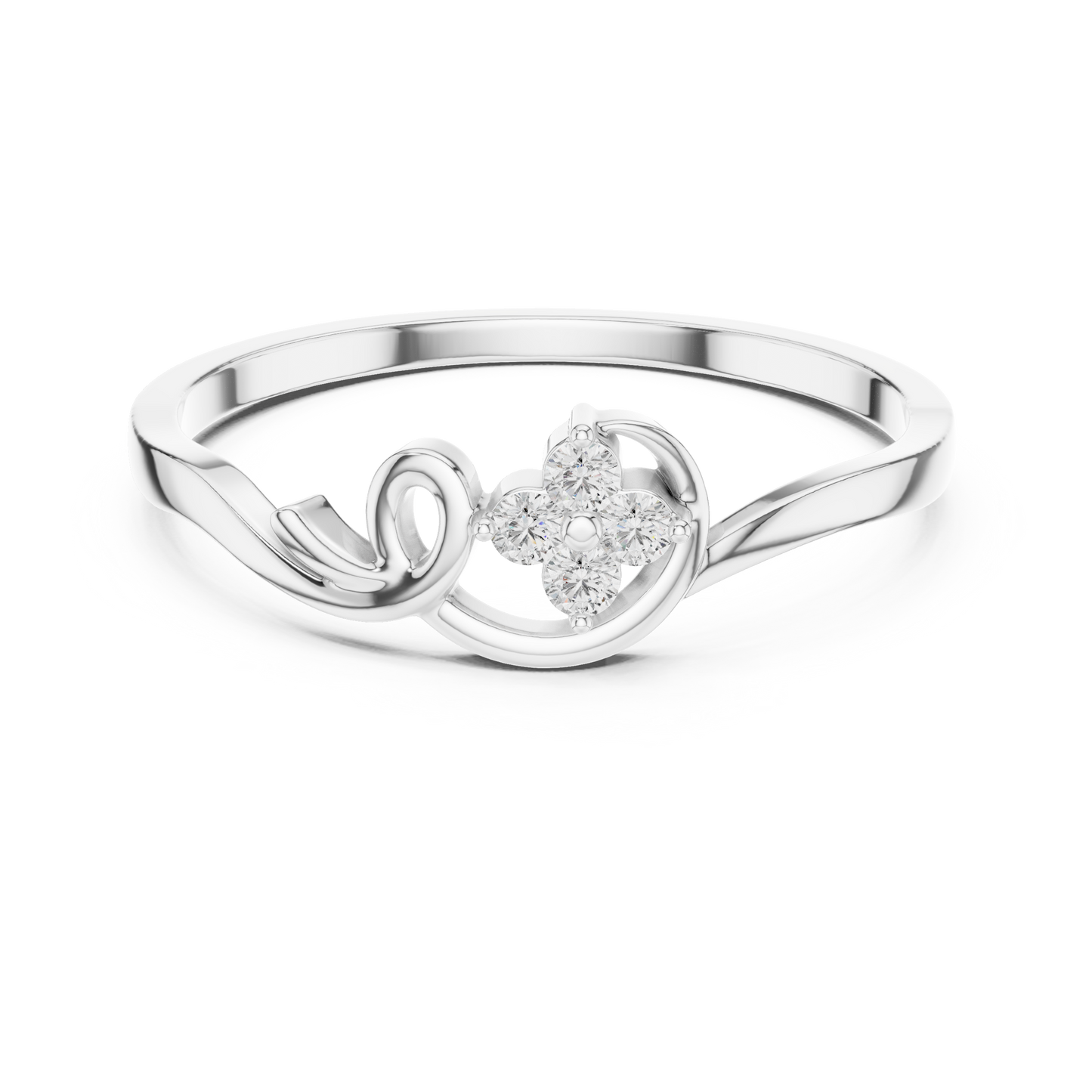 Floral Cluster Round Lab Grown Diamond Ring