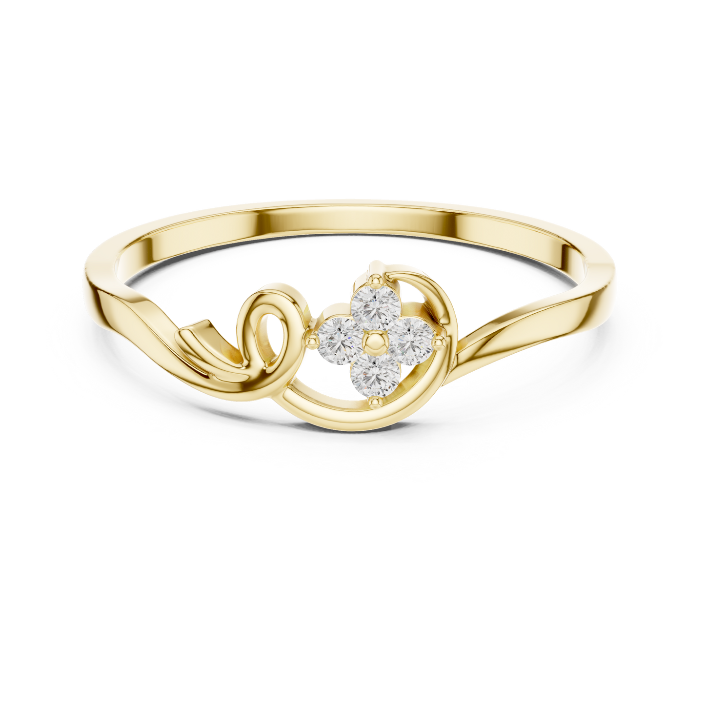 Floral Cluster Round Lab Grown Diamond Ring