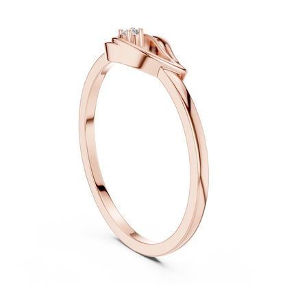 Unique Leaf Inspired Round Lab Grown Diamond Ring