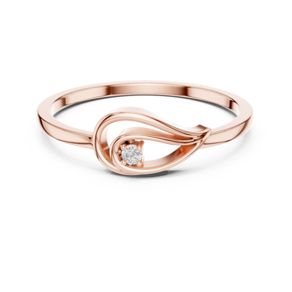 Unique Leaf Inspired Round Lab Grown Diamond Ring