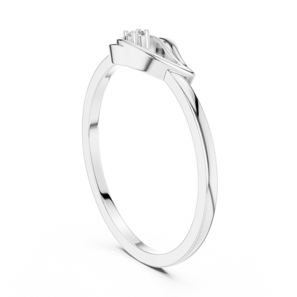 Unique Leaf Inspired Round Lab Grown Diamond Ring