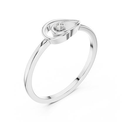 Unique Leaf Inspired Round Lab Grown Diamond Ring
