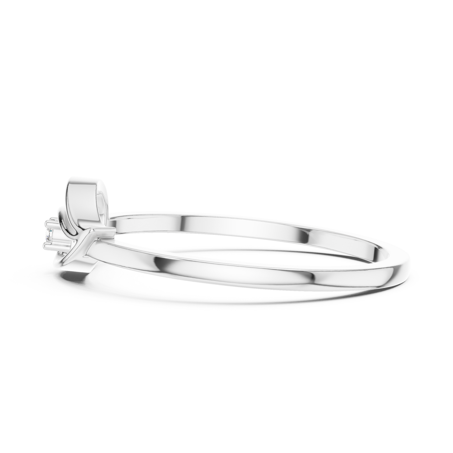 Unique Leaf Inspired Round Lab Grown Diamond Ring