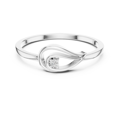 Unique Leaf Inspired Round Lab Grown Diamond Ring