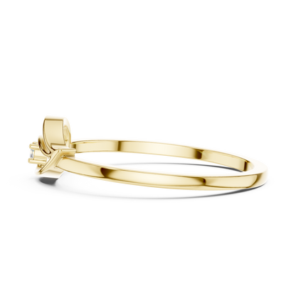 Unique Leaf Inspired Round Lab Grown Diamond Ring