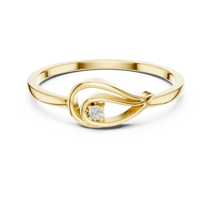 Unique Leaf Inspired Round Lab Grown Diamond Ring