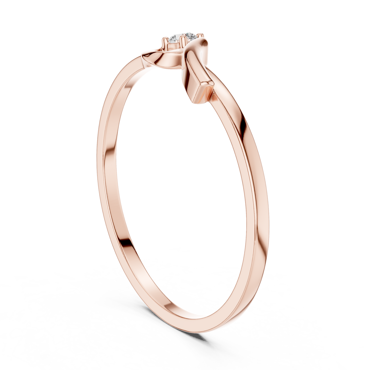 Rose Gold Round Lab Grown Diamond Ring