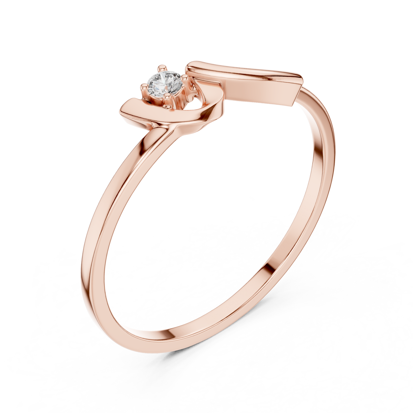 Rose Gold Round Lab Grown Diamond Ring