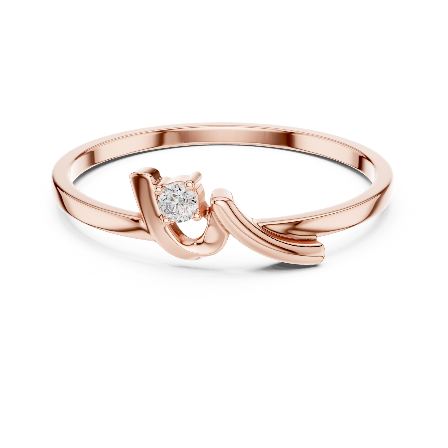 Rose Gold Round Lab Grown Diamond Ring