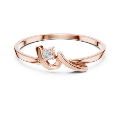 Rose Gold Round Lab Grown Diamond Ring
