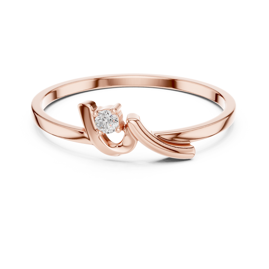 Rose Gold Round Lab Grown Diamond Ring