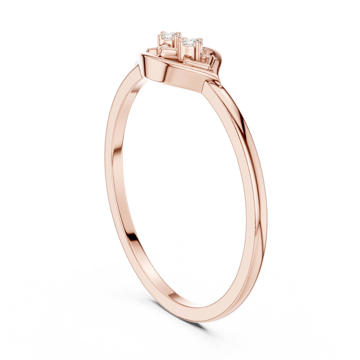 Dainty Yellow Gold Lab Grown Diamond Lattice Ring