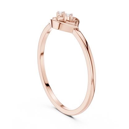 Dainty Yellow Gold Lab Grown Diamond Lattice Ring