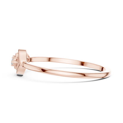 Dainty Yellow Gold Lab Grown Diamond Lattice Ring