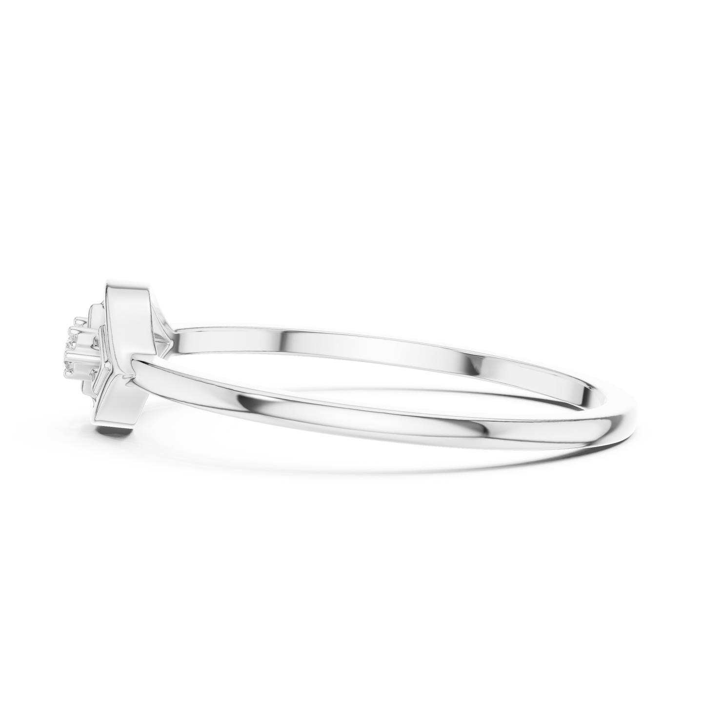 Dainty Yellow Gold Lab Grown Diamond Lattice Ring