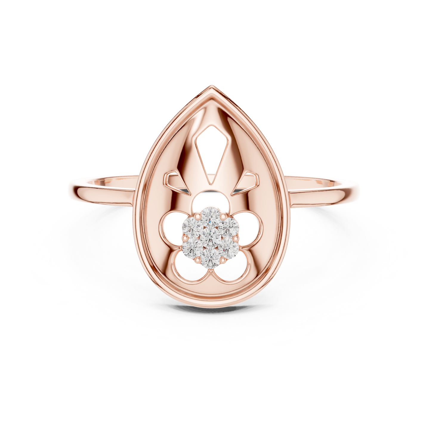Pear Shaped Lab Grown Diamond Cluster Ring