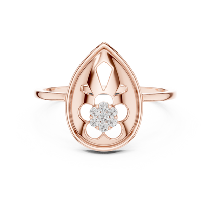 Pear Shaped Lab Grown Diamond Cluster Ring