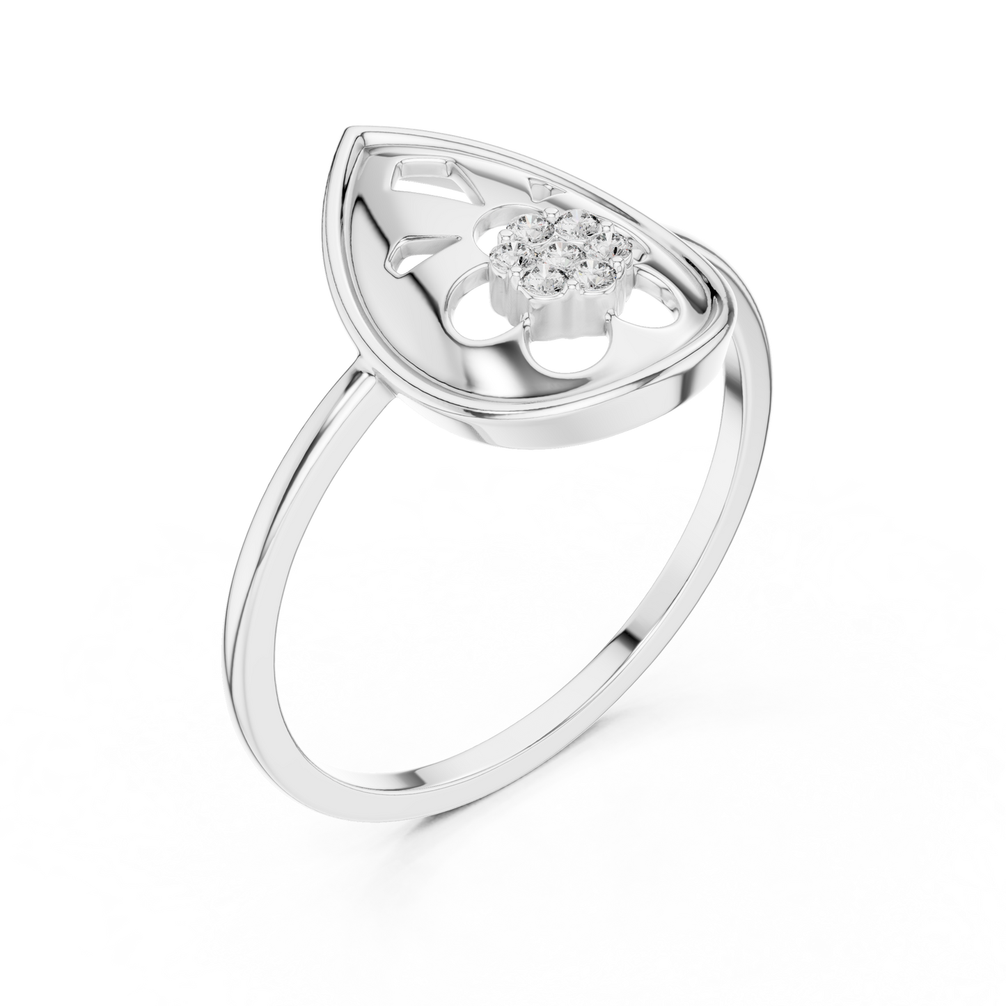 Pear Shaped Lab Grown Diamond Cluster Ring