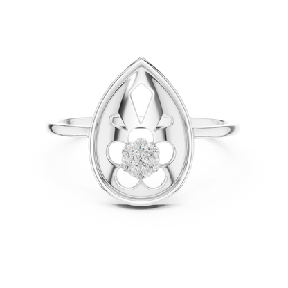 Pear Shaped Lab Grown Diamond Cluster Ring