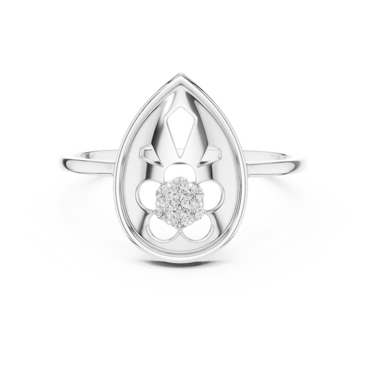 Pear Shaped Lab Grown Diamond Cluster Ring