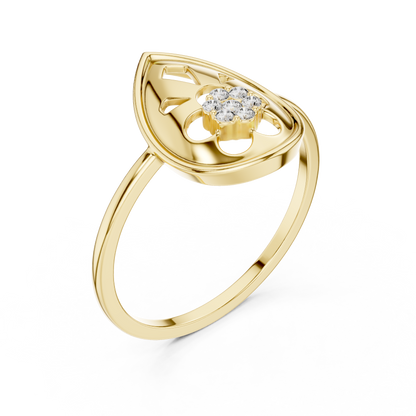 Pear Shaped Lab Grown Diamond Cluster Ring