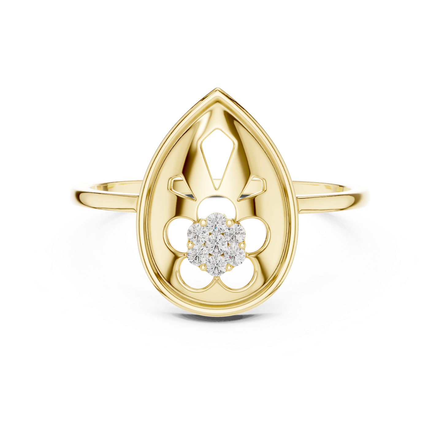 Pear Shaped Lab Grown Diamond Cluster Ring