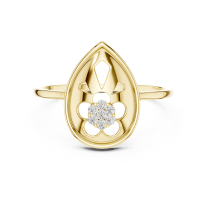 Pear Shaped Lab Grown Diamond Cluster Ring