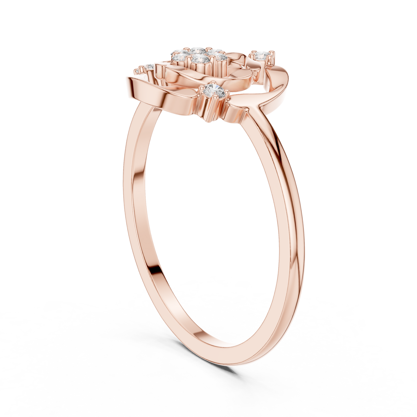 Round Open Circle Geometric Lab Grown Diamond Ring