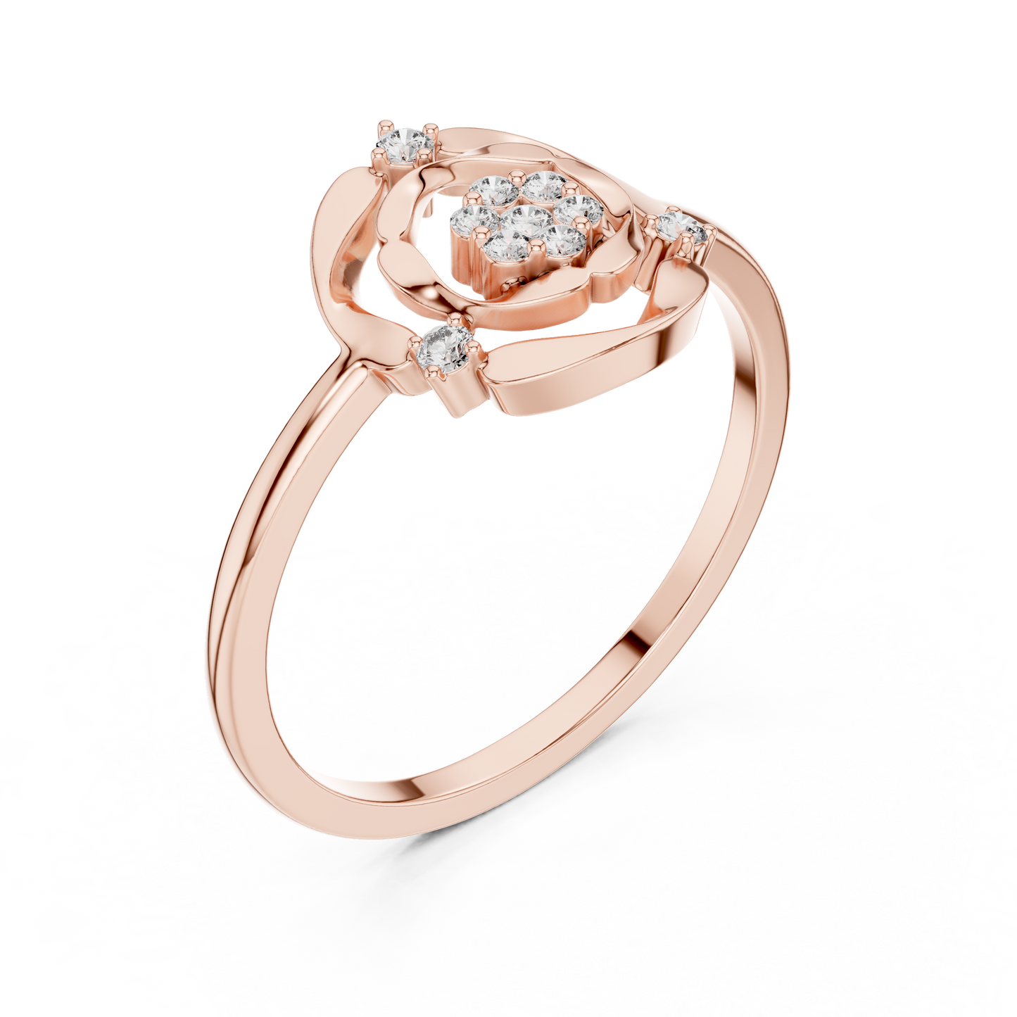 Round Open Circle Geometric Lab Grown Diamond Ring