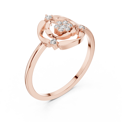 Round Open Circle Geometric Lab Grown Diamond Ring