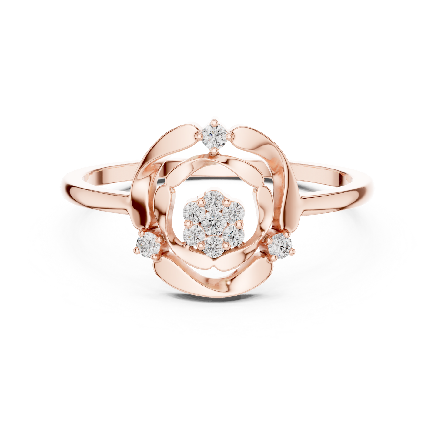 Round Open Circle Geometric Lab Grown Diamond Ring