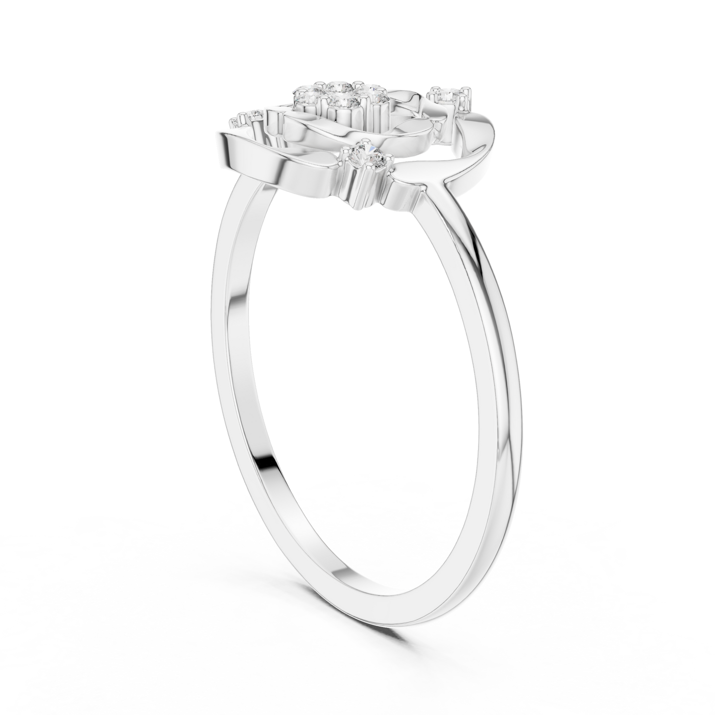 Round Open Circle Geometric Lab Grown Diamond Ring