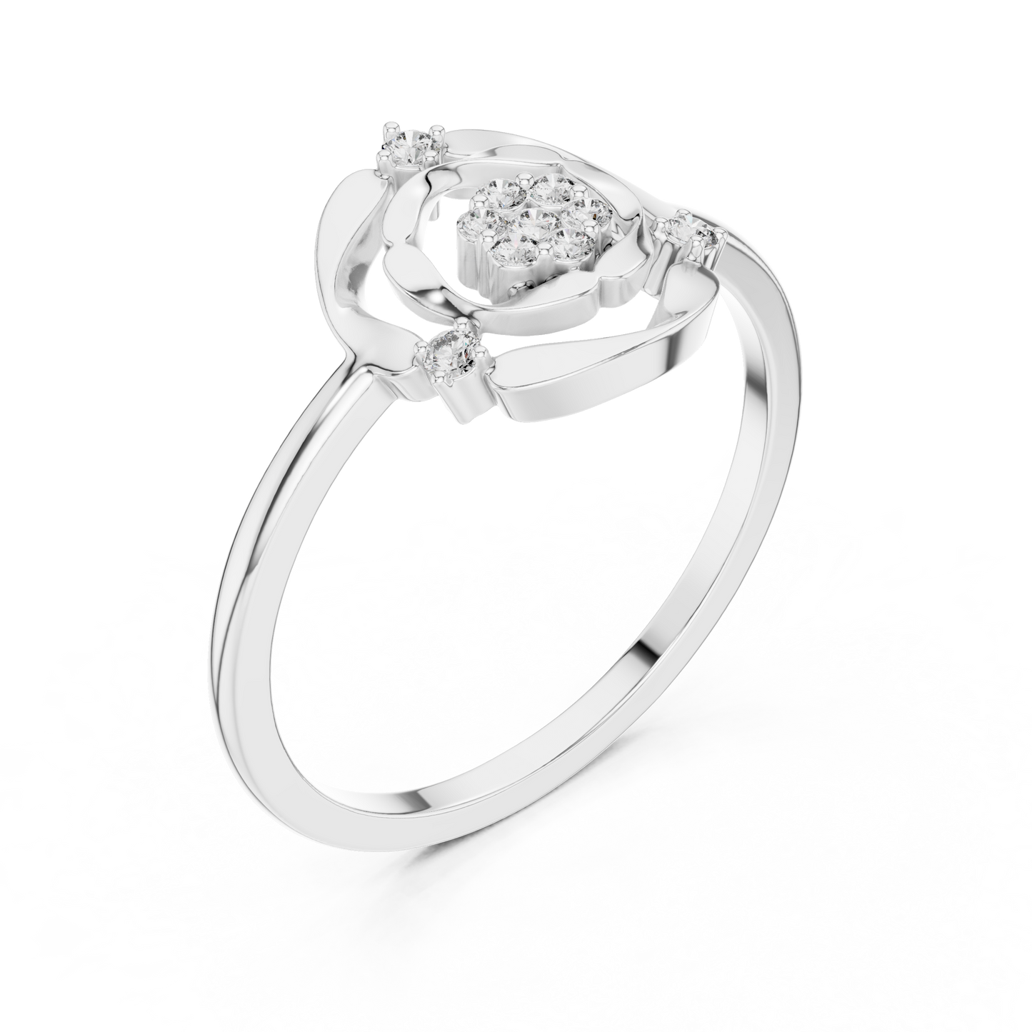 Round Open Circle Geometric Lab Grown Diamond Ring