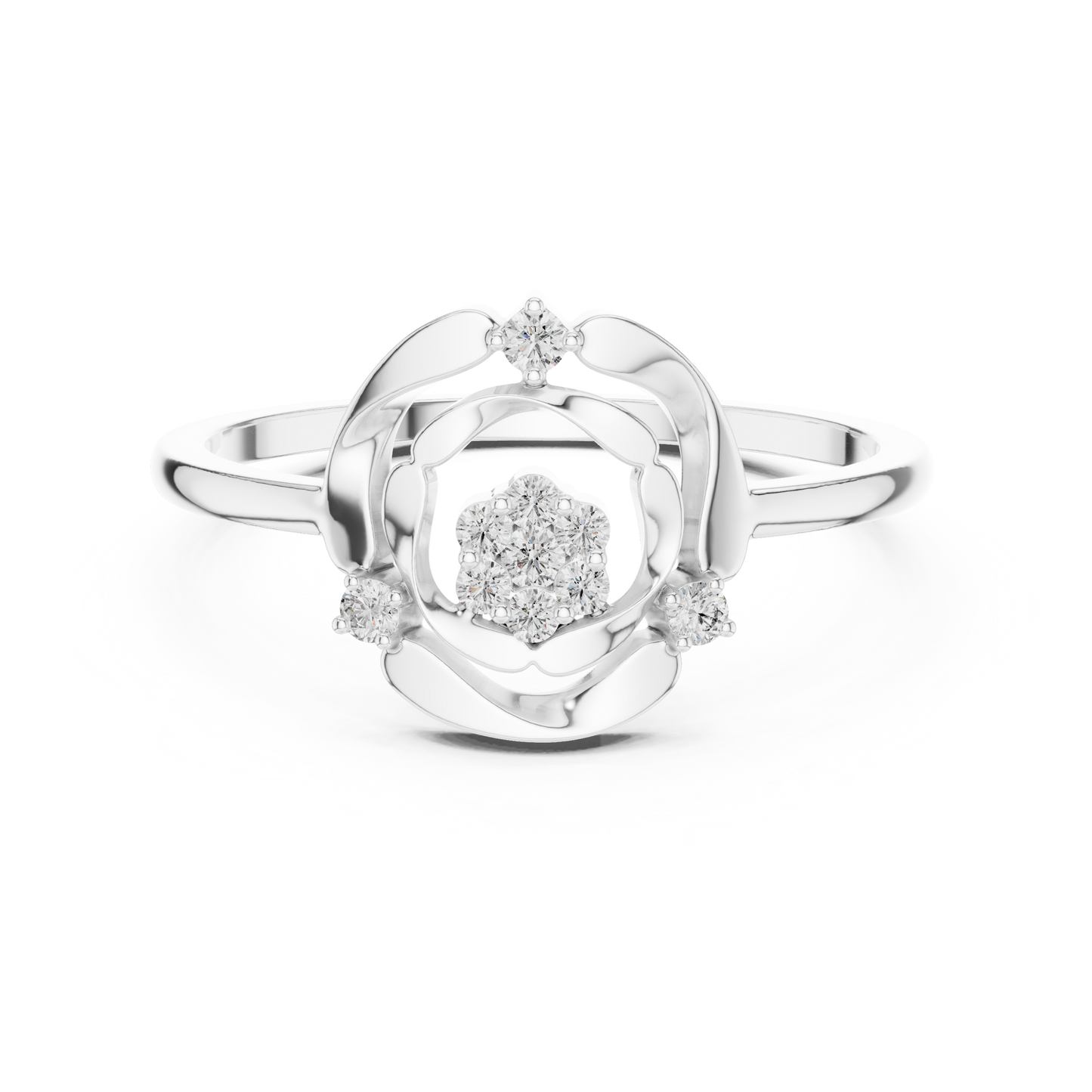 Round Open Circle Geometric Lab Grown Diamond Ring