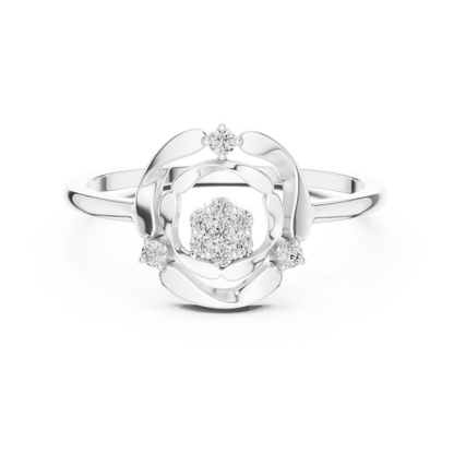 Round Open Circle Geometric Lab Grown Diamond Ring