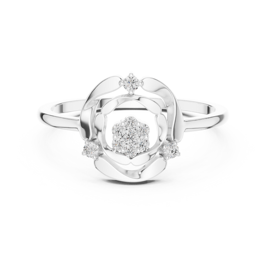 Round Open Circle Geometric Lab Grown Diamond Ring